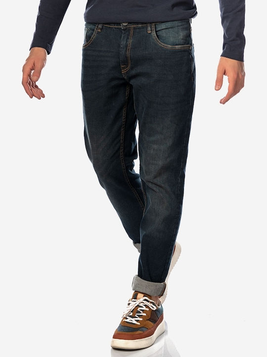 Herren Jeanshose Elastisch Slim Fit Marineblau