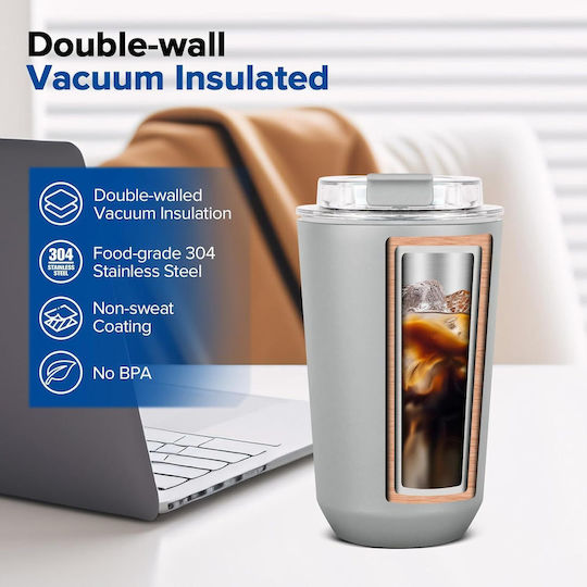 Uncle George Ποτήρι Θερμός Ανοξείδωτο / Αλουμίνιο BPA Free 355ml Γκρι