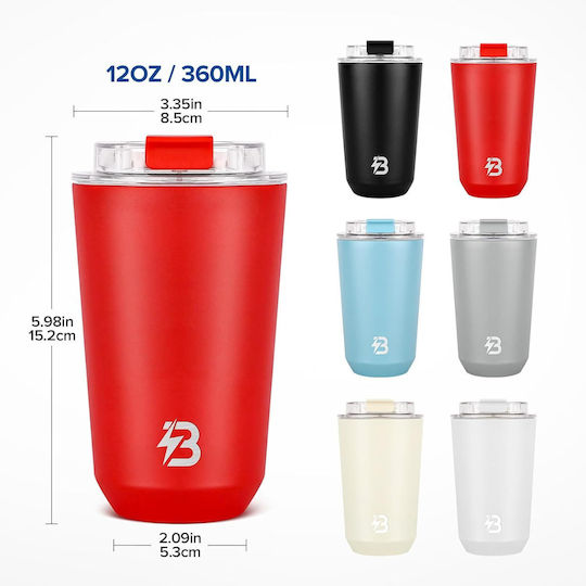 Uncle George Uncle George Stainless Steel Aluminum Thermos Bottle BPA Free 355ml Red