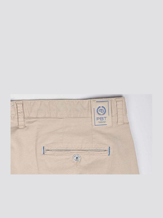 Παντελόνι Chino Ελαστικό σε Slim Εφαρμογή Μπεζ Ανοιχτό