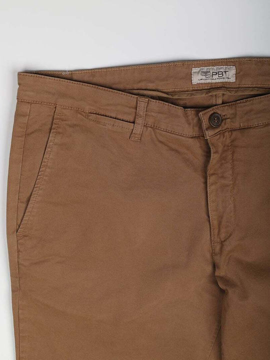 Pantaloni Chino Elastic cu Croială Slim Coffee Open