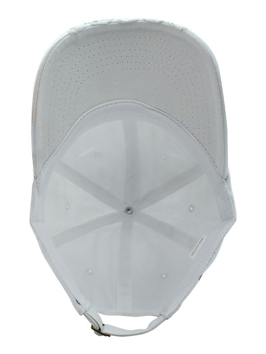 Βαμβακερό Unisex Τζόκεϊ Ξέφτια Λευκό Brims Trims