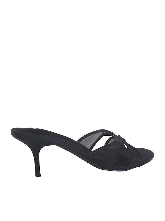 Mules with High Heel in Black Color