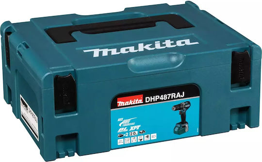 Makita DHP487RAJ Κρουστικό Δραπανοκατσάβιδο Μπαταρίας Brushless 18V 2x2Ah