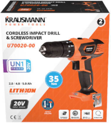 Krausmann U70020-00 Δραπανοκατσάβιδο Μπαταρίας Solo 20V