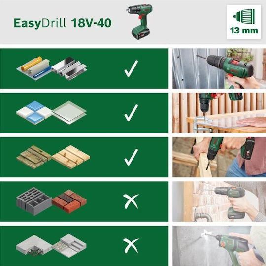 Bosch EasyDrill 18V Отвертка На Батерия Безчетков 18V 2x2Ah