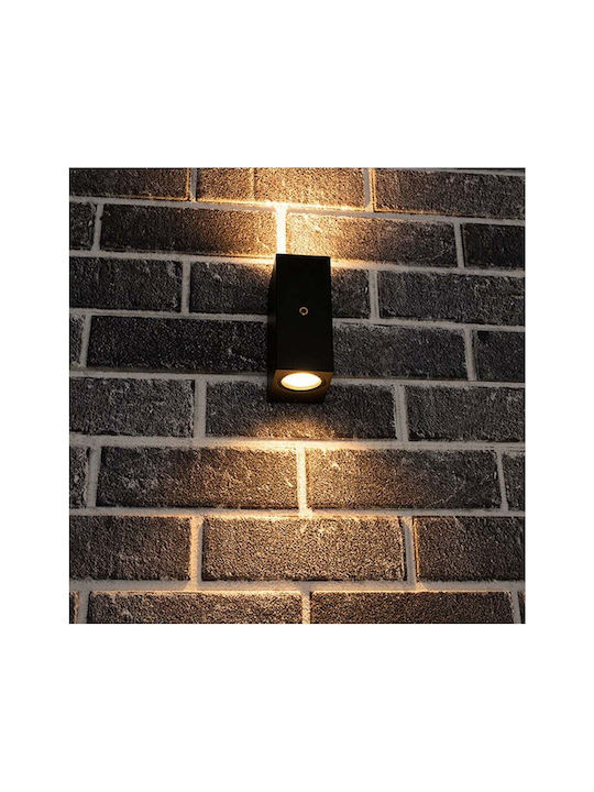 123led Wall-Mounted Outdoor Light GU10 IP44 Double Beam 6.8x15x9.2εκ.