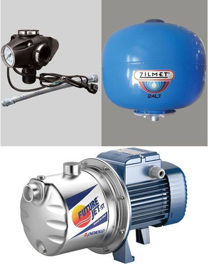 Zilmet 303090 Μονοφασικό Πιεστικό Συγκρότημα Νερού με Δοχείο 24 Λίτρων 1hp