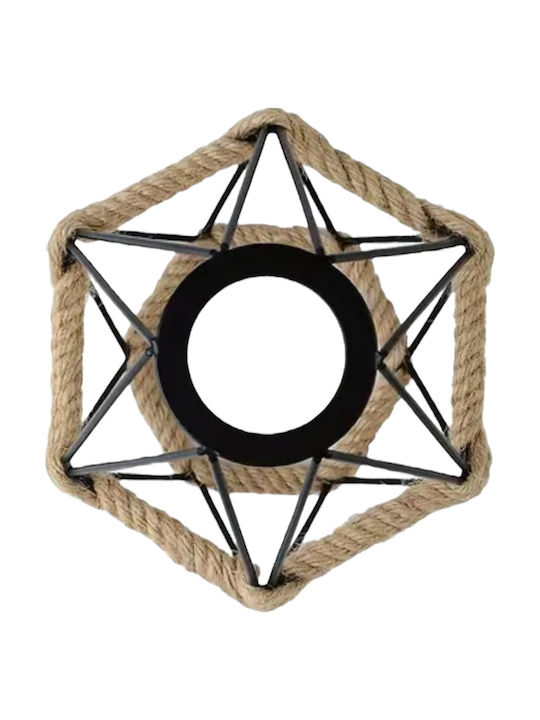Diamond Lamp Shade Rustic Hemp Rope Black