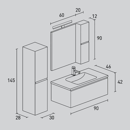 Pro Bagno Countertop without Sink Red