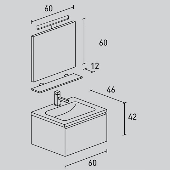 Pro Bagno Πάγκος χωρίς Νιπτήρα Μπεζ Pro Bagno Πάγκος χωρίς Νιπτήρα Μπεζ