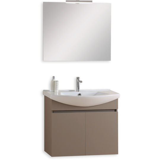 Pro Bagno Πάγκος με Νιπτήρα & Καθρέπτη Λευκό Pro Bagno Πάγκος με Νιπτήρα & Καθρέπτη Λευκό