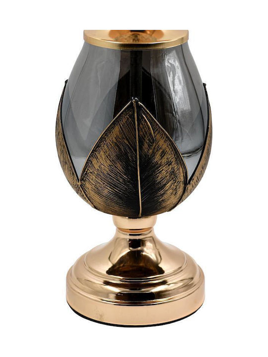 Fylliana Fl3087 Candle Holder Glass in Black Color 12x12x45cm 1pcs