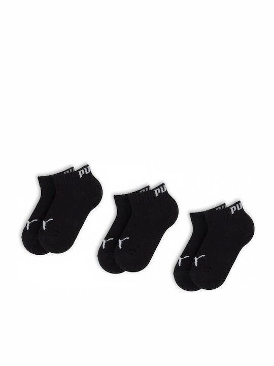 PUMA Athletic Kids' Long Socks Quarter Black 3 Pairs