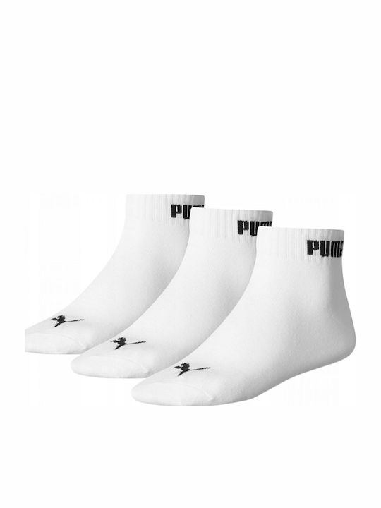 PUMA Дълги детски спортни чорапи Quarter Бели 3 Чифта