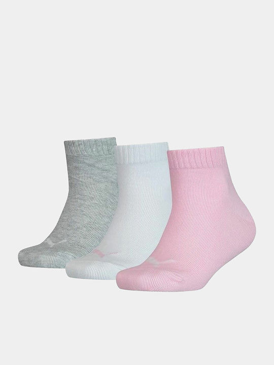 PUMA Athletic Kids' Ankle Socks Quarter Multicolored 3 Pairs
