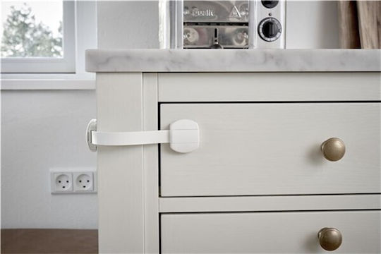 BabyDan Lock Protecții pentru Dulapuri & Sertare din Plastic în Culoare Alb 2buc