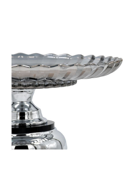 Fylliana Φοντανιέρα Glas Fl204 mit Deckel 30x14cm Silber