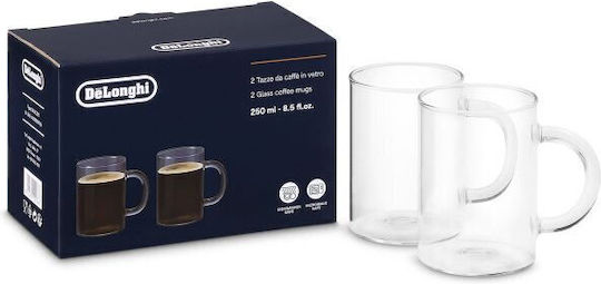 Set 2 Cești din Sticlă Borosilicată Delonghi Incolore