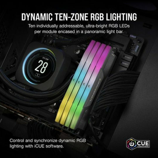 Corsair Vengeance RGB 32GB DDR5 RAM cu 2 module (2x16GB) și Viteză