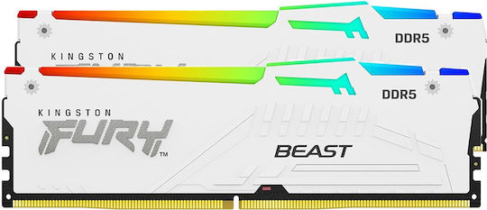 Kingston FURY Beast RGB DDR5 32GB RAM με 2x16GB Modules και Ταχύτητα 6000 για Desktop