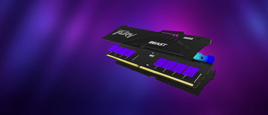 Kingston Fury Beast RGB DDR5 64GB RAM με 2x32GB Modules και Ταχύτητα 6000 για Desktop