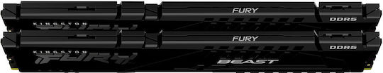 Kingston Fury Beast DDR5 64GB RAM με 2x32GB Modules και Ταχύτητα 5600 για Desktop