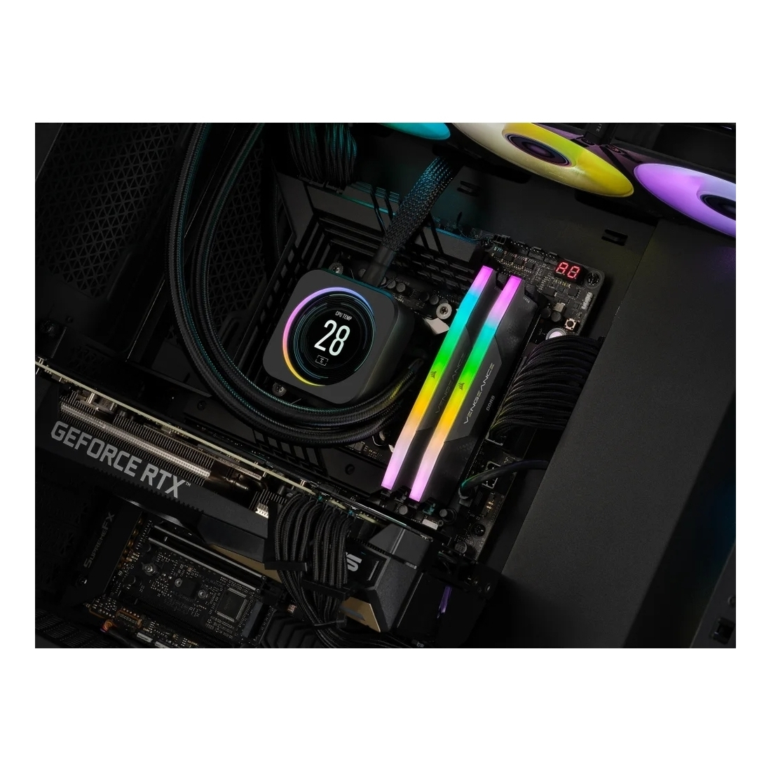 CORSAIR VENGEANCE RGB DDR5 32GB(16GB×2) Corsair Vengeance RGB 32GB DDR5 RAM cu 2 module (2x16GB) și Viteză