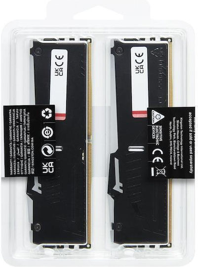 Kingston FURY Beast RGB DDR5 32GB RAM με 2x16GB Modules και Ταχύτητα 6400 για Desktop