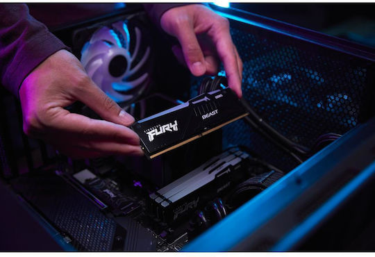 Kingston FURY Beast RGB DDR5 32GB RAM με 2x16GB Modules και Ταχύτητα 6400 για Desktop