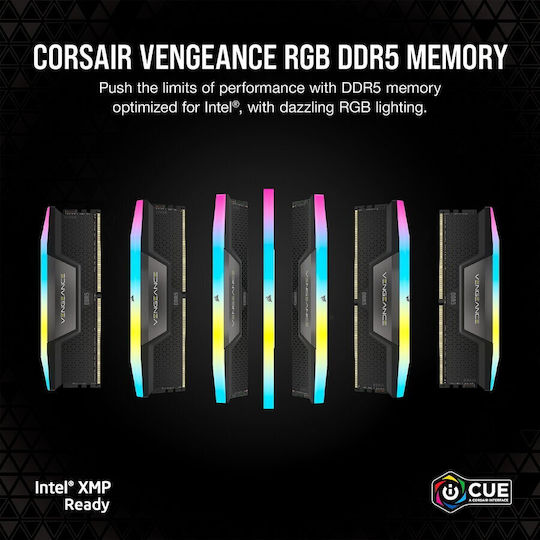 Corsair Vengeance RGB XMP 128GB DDR5 RAM cu 4 module (4x32GB) și