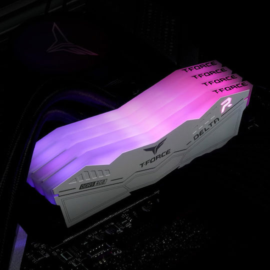 TeamGroup Delta RGB White 32GB DDR5 RAM cu Viteză 6400 pentru Desktop