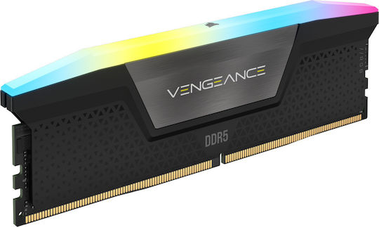 Corsair Vengeance RGB 64GB DDR5 RAM cu 2 module (2x32GB) și Viteză 6000 pentru Desktop