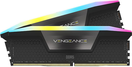 Corsair Vengeance RGB 48GB DDR5 RAM cu 2 module (2x24GB) și Viteză 6400 pentru Desktop