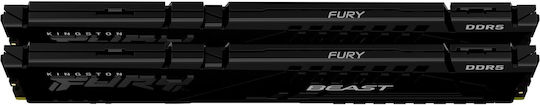 Kingston Fury Beast DDR5 32GB RAM με 2x16GB Modules και Ταχύτητα 5600 για Desktop