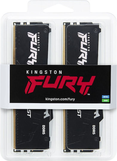Kingston Fury Beast RGB DDR5 32GB RAM με 2x16GB Modules και Ταχύτητα 5600 για Desktop