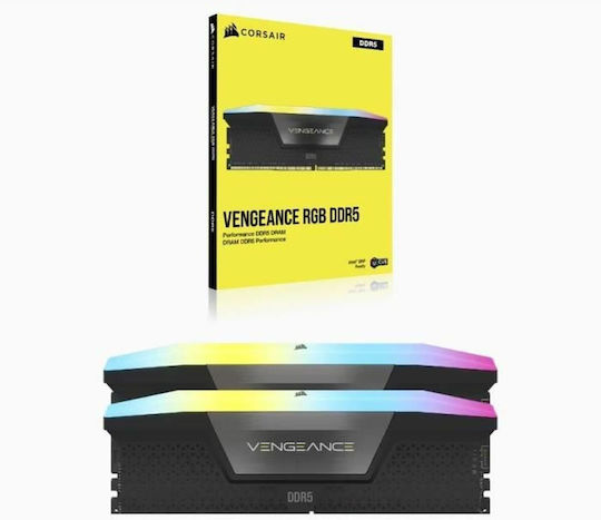 Corsair Vengeance RGB DDR5 32GB RAM με 2x16GB Modules και Ταχύτητα 6400 για Desktop