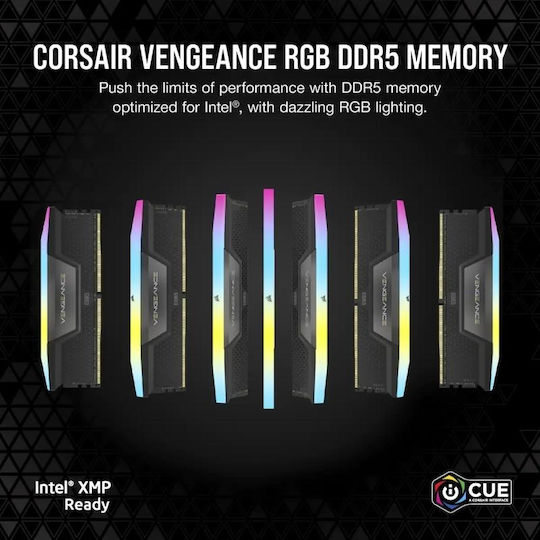 Corsair Vengeance RGB DDR5 32GB RAM με 2x16GB Modules και Ταχύτητα 6400 για Desktop