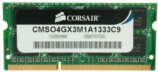 Corsair ValueSelect DDR3 με Module 1x4GB και Ταχύτητα 1333 για Laptop