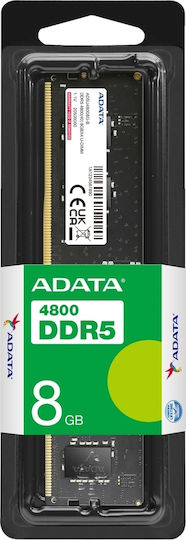 Adata 8GB DDR5 RAM cu Viteză 4800 pentru Desktop (AD5U48008G-S