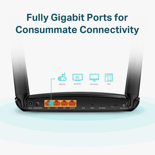 TP-LINK Archer MR600 v3 Ασύρματο 4G Router Wi‑Fi 5 με 4 Θύρες