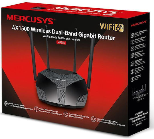 Mercusys Mr60x v1 Ασύρματο Router Wi‑Fi 5 με 2 Θύρες Gigabit