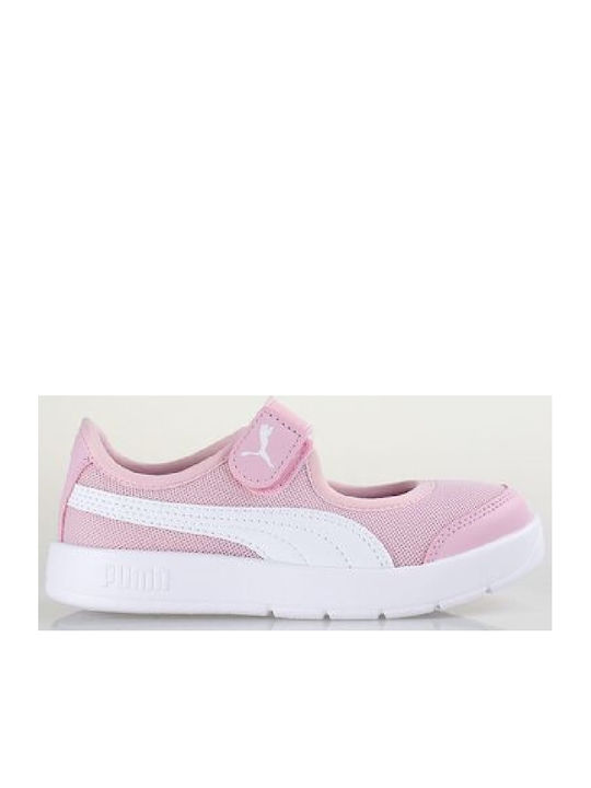 Kids Ballerinas Courtflex v3 Lina V PS with Hoop & Loop Closure Pink