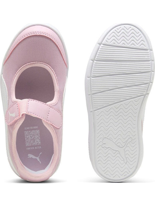 Kids Ballerinas Courtflex v3 Lina V PS with Hoop & Loop Closure Pink