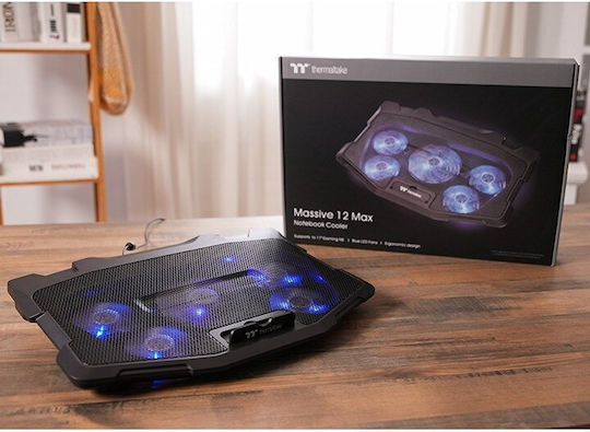 Thermaltake Massive 12 Max Cooling Pad για Laptop έως 17" με 5 Ανεμιστήρες και Φωτισμό