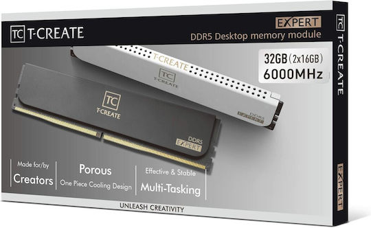 TeamGroup T-Create Expert DDR5 32GB RAM με 2x16GB Modules και Ταχύτητα 6000 για Desktop