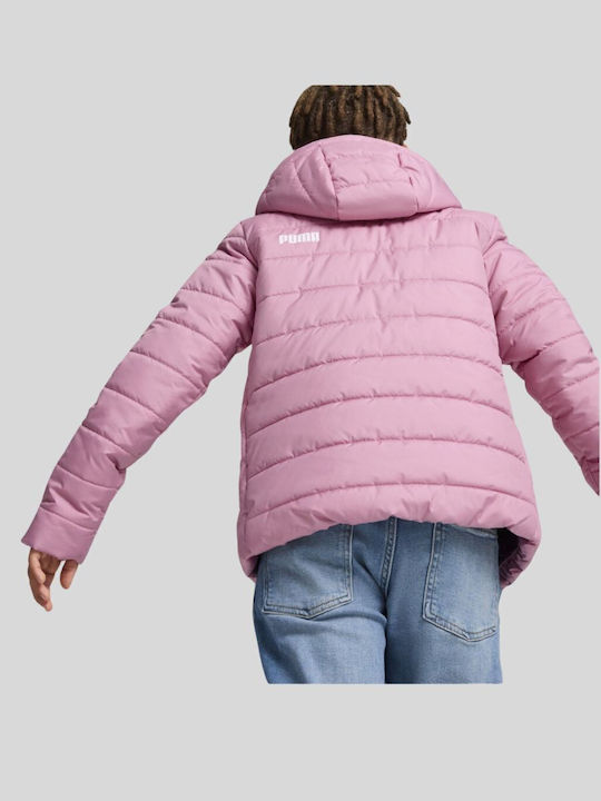 Kinder Sportjacke Kurz mit Kapuze Rosa Padded