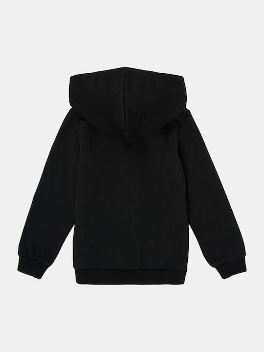 Athletic Kids Sweatshirt Cardigan Cotton with Hood Black Essential Big
