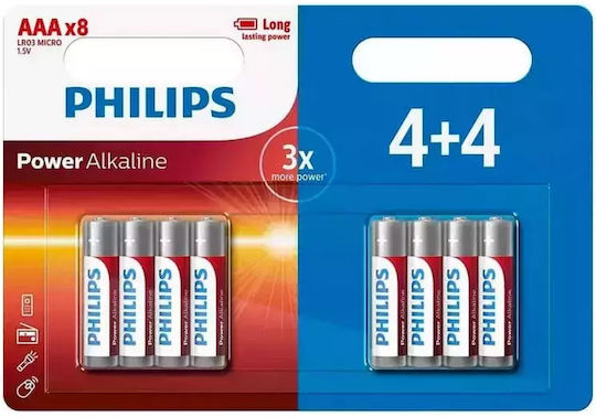 Philips Power Алкални Батерии AAA 1.5V 8бр