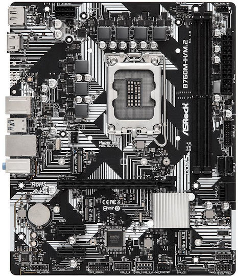 ASRock B760M-H2/M.2 Motherboard Micro ATX με Intel 1700 Socket